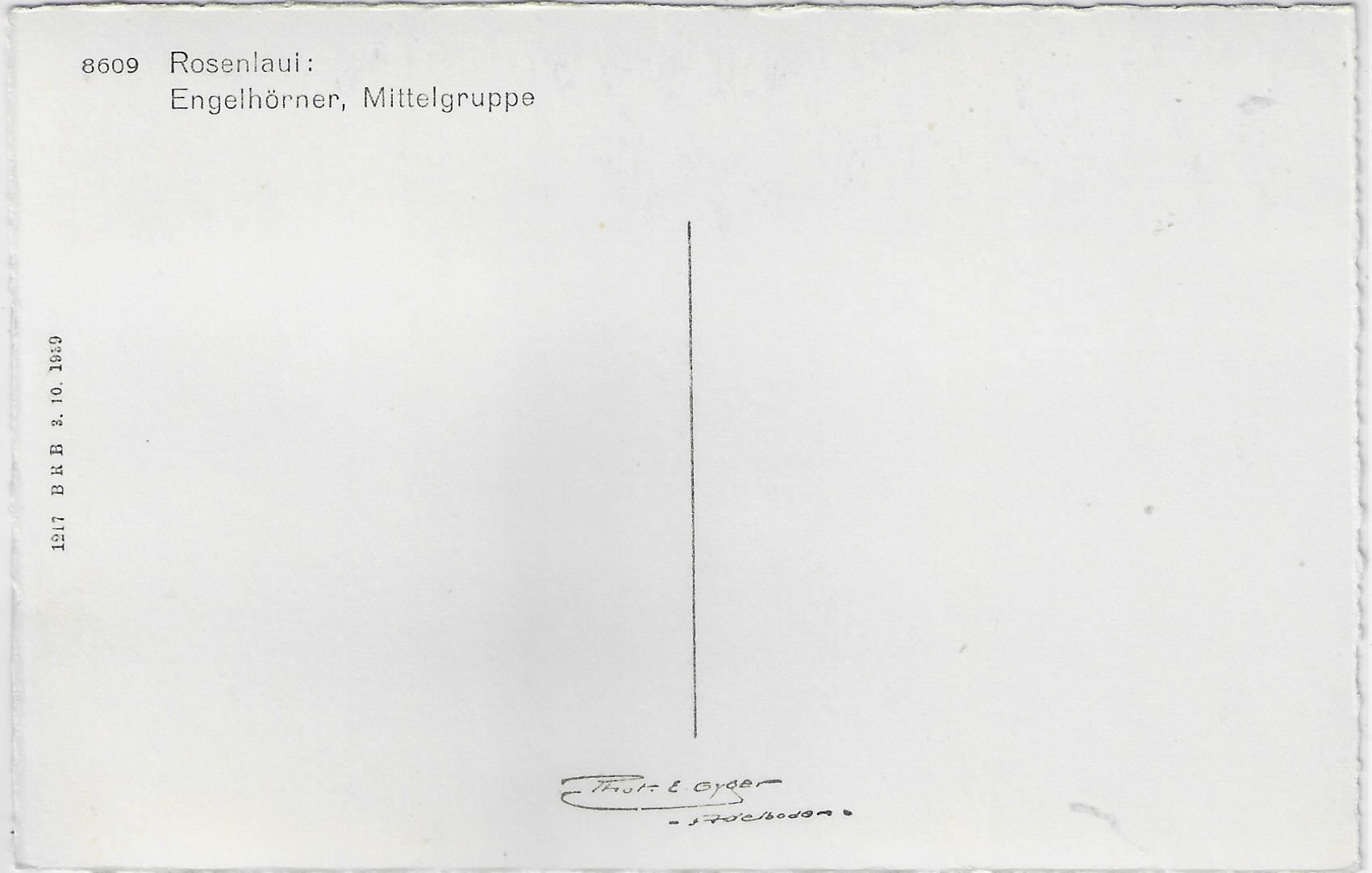 Cartoline postali: Rosenlaui - Engelhörner, Mittelgruppe – Antico da Ettingen venduto da Kartenplanet 1