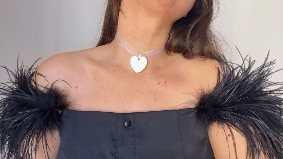 Catenine: VINTAGE SILVER FINISH EUCALYPLUS LEAF SATIN CHOKER BY SAOYA – Usato da Lugano venduto da yul_fhg2 2