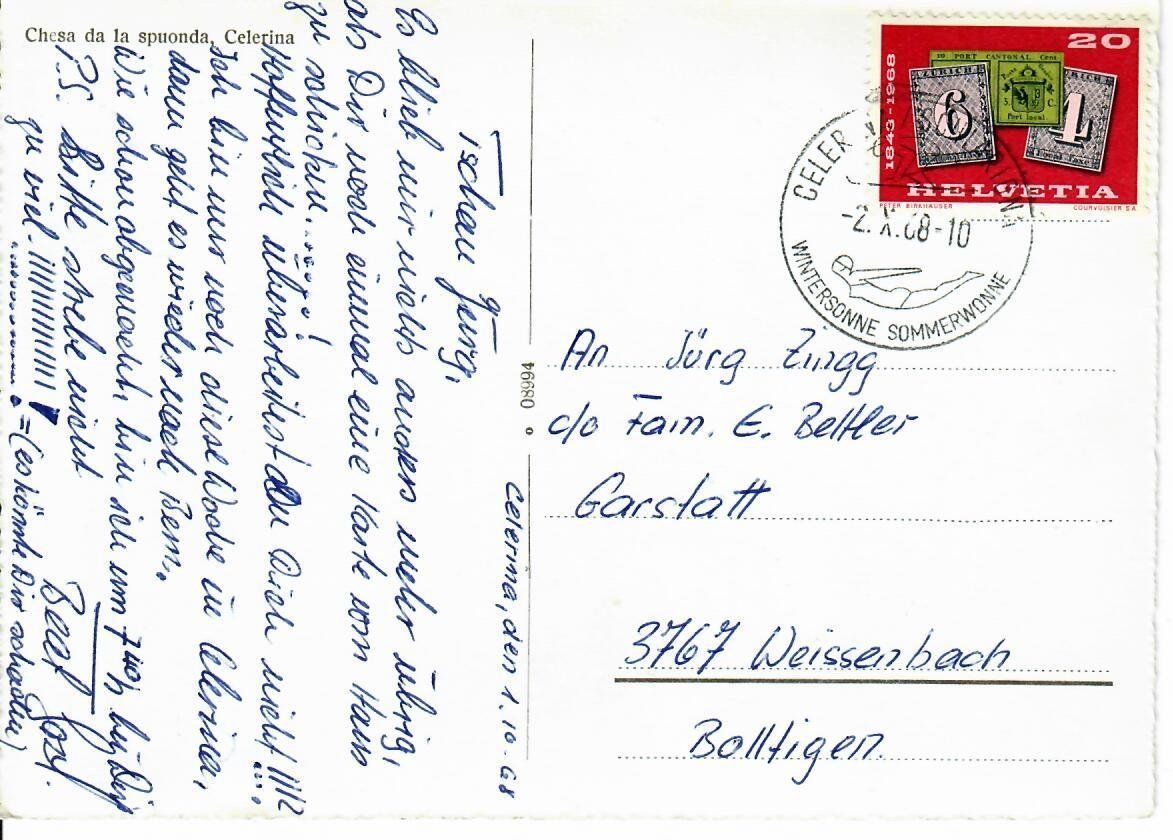 Ansichtskarten: Celerina – Gebraucht aus Hochdorf von Ziegel-16 1