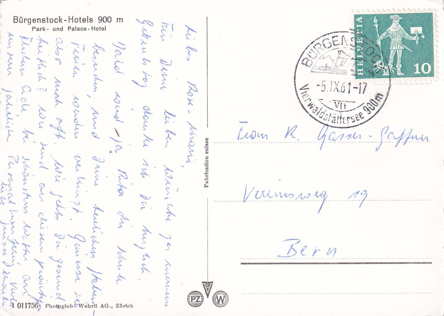 Cartoline postali: Bürgenstock - Hotels /mp – Usato da Hombrechtikon venduto da Rudolf07 1