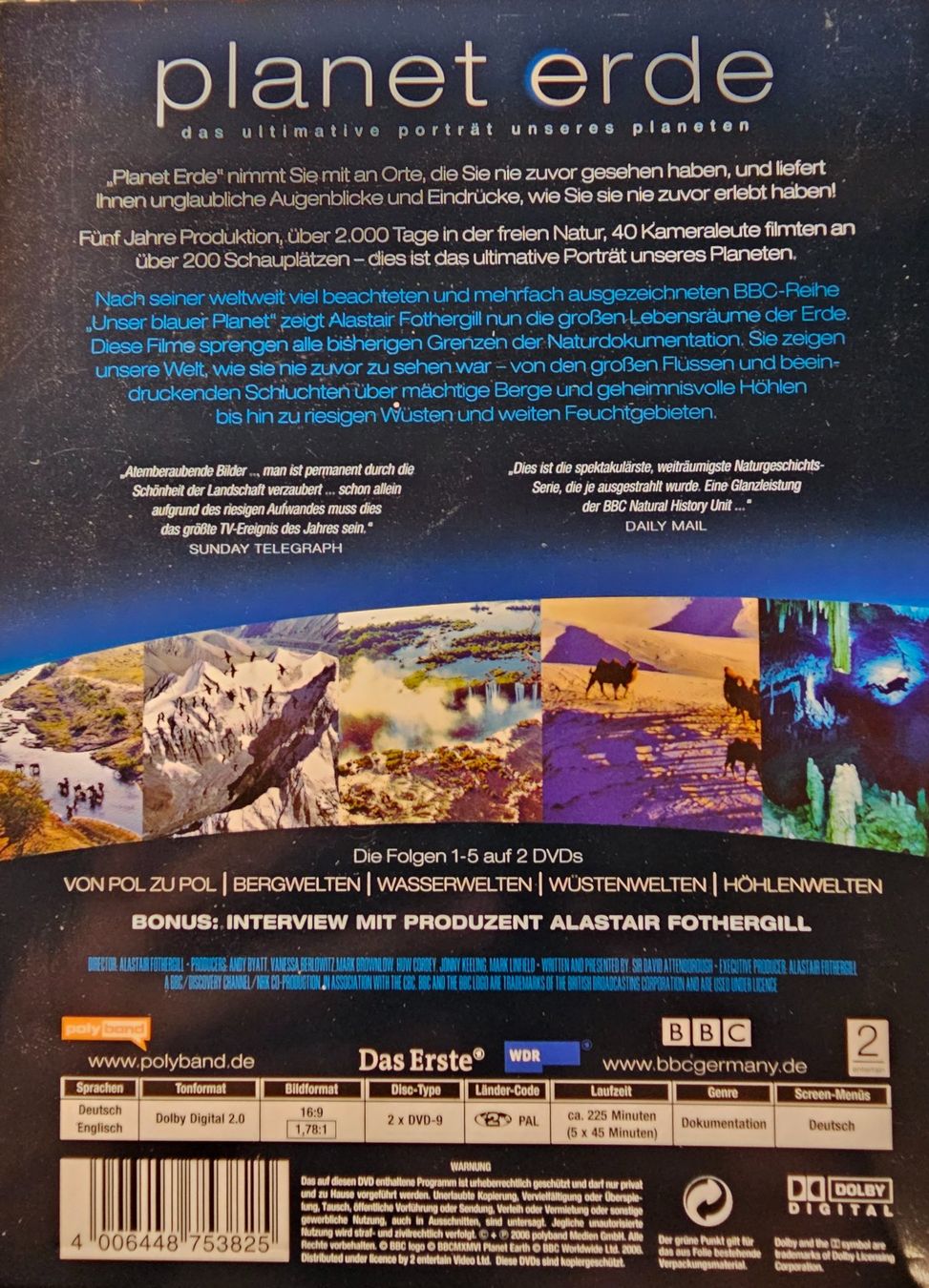 Tutti i DVDs: Planet Erde - Staffel 1 – Usato da Wahlen b. Laufen venduto da Cg10 1