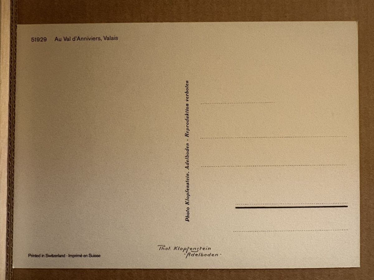 Cartoline postali: AK von Val d' Anniviers – Usato da Rümlang venduto da Kartenpost1 1