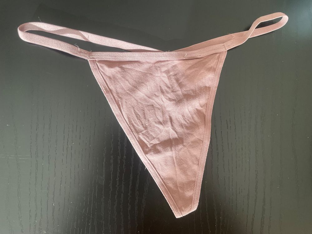 Sexy Slip String Tanga Thong size M Beige/Brown Baumwolle (Neu (gemäss