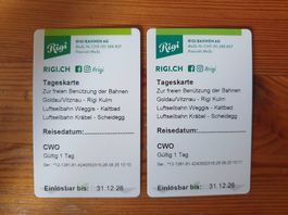 2 Rigi Tageskarten (es braucht kein Halbtax)
