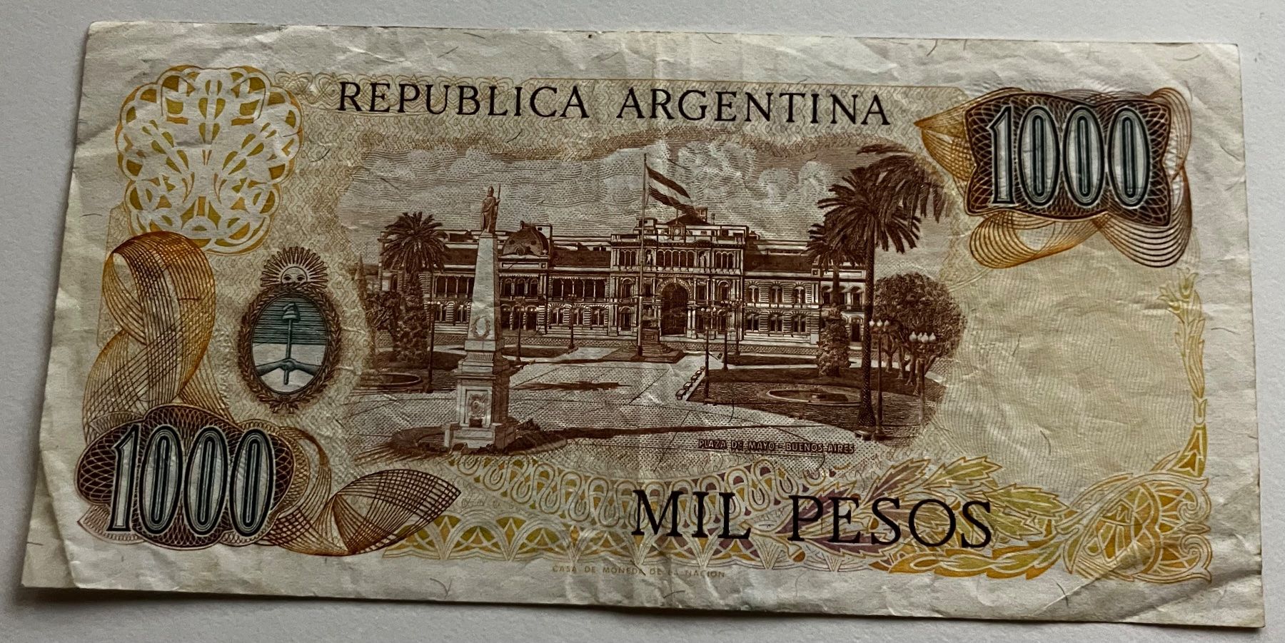 Banconote: Argentinien 1000 Pesos – Usato da Algetshausen venduto da Carrhard 1