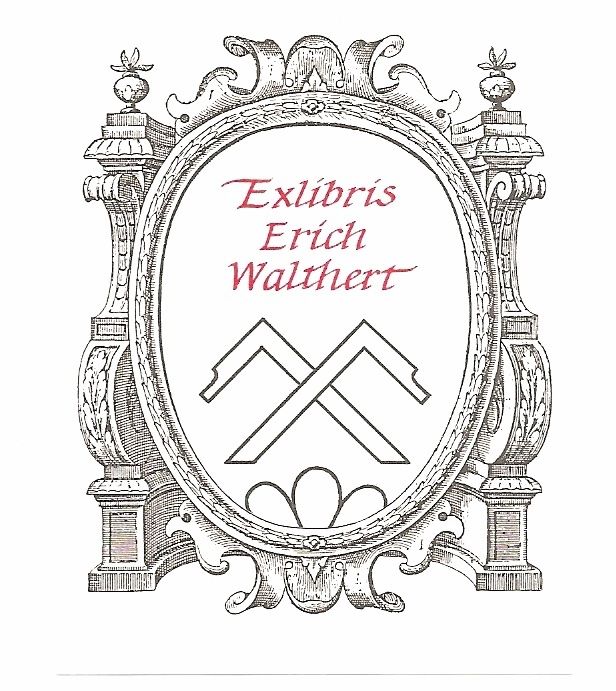 Incisioni: Ex-libris héraldique WALTHERT, Erich . Baden – Usato da Farvagny-le-Grand venduto da OF68