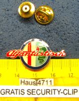 ALFA ROMEO AUTO PIN "ALFANTASTISCH" GLASIERT GOLDIG