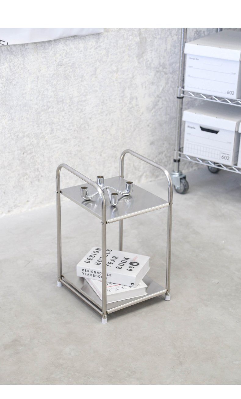 Comodini: Table d'appoint inox table de nuit acier inoxydable Meuble – Nuovo e nell'imballaggio originale da Morges venduto da M-Store 3