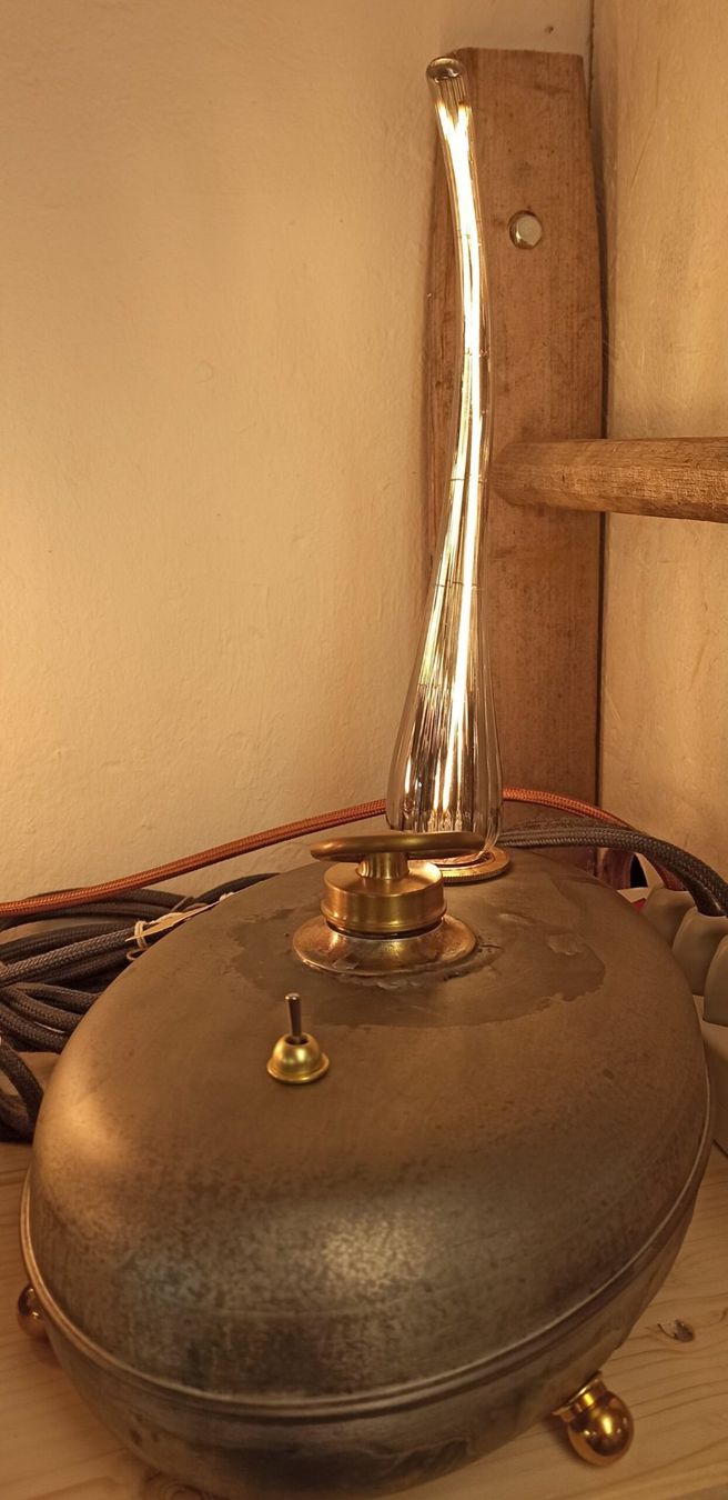 Lampade: Lampe Vintage Bed Bottle Silver Grey – Nuovo e nell'imballaggio originale da Hagenbuch ZH venduto da CRDSchweiz