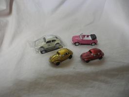 KONVOLUT: 4 X VW KÄFER  COCCINELLE DABEI HERBI SCHLÜSSELANH.