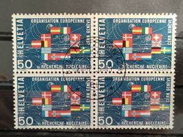 1966 Cern Staaten Viererblock Vollstempel