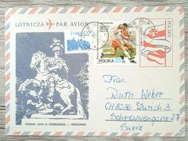 TR97 Enveloppe + Timbre Pologne 1986