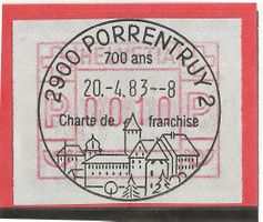 2900 PORRENTRUY 2  SK78 EVT 20.04.83 auf ATM (FRAMA)