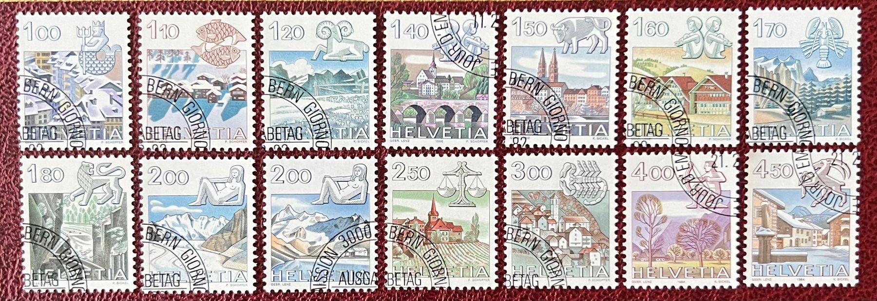 Tutti i francobolli: Tierkreiszeichen 1982 - 1986 Serie ET Eckstempel – Usato da Endingen venduto da haifu