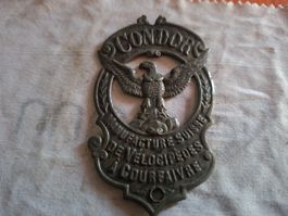 plaquette de cadre vélos farrader Condor 1900 rare collector