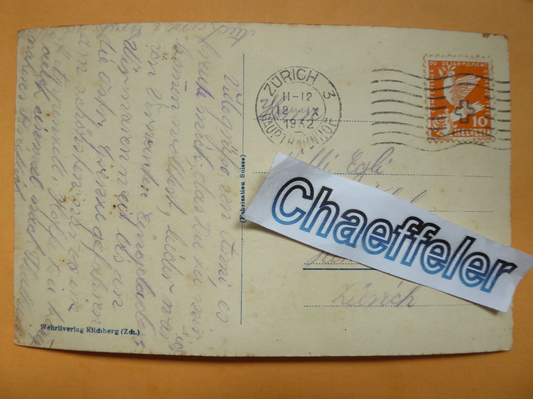 Cartoline postali: 27884 Stein am Rhein  1932 – Usato da Zürich venduto da Chaeffeler 1