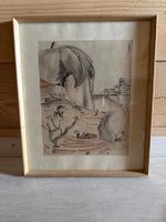 Superbe dessin encadré signé Alutenbach