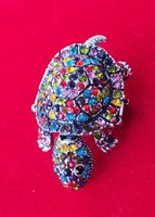 Bunter Schildkröten Ring mit Strass, Sommer Schmuck!