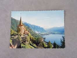 Postkarte Montreux L'Eglise de Glion et les Dents du Midi