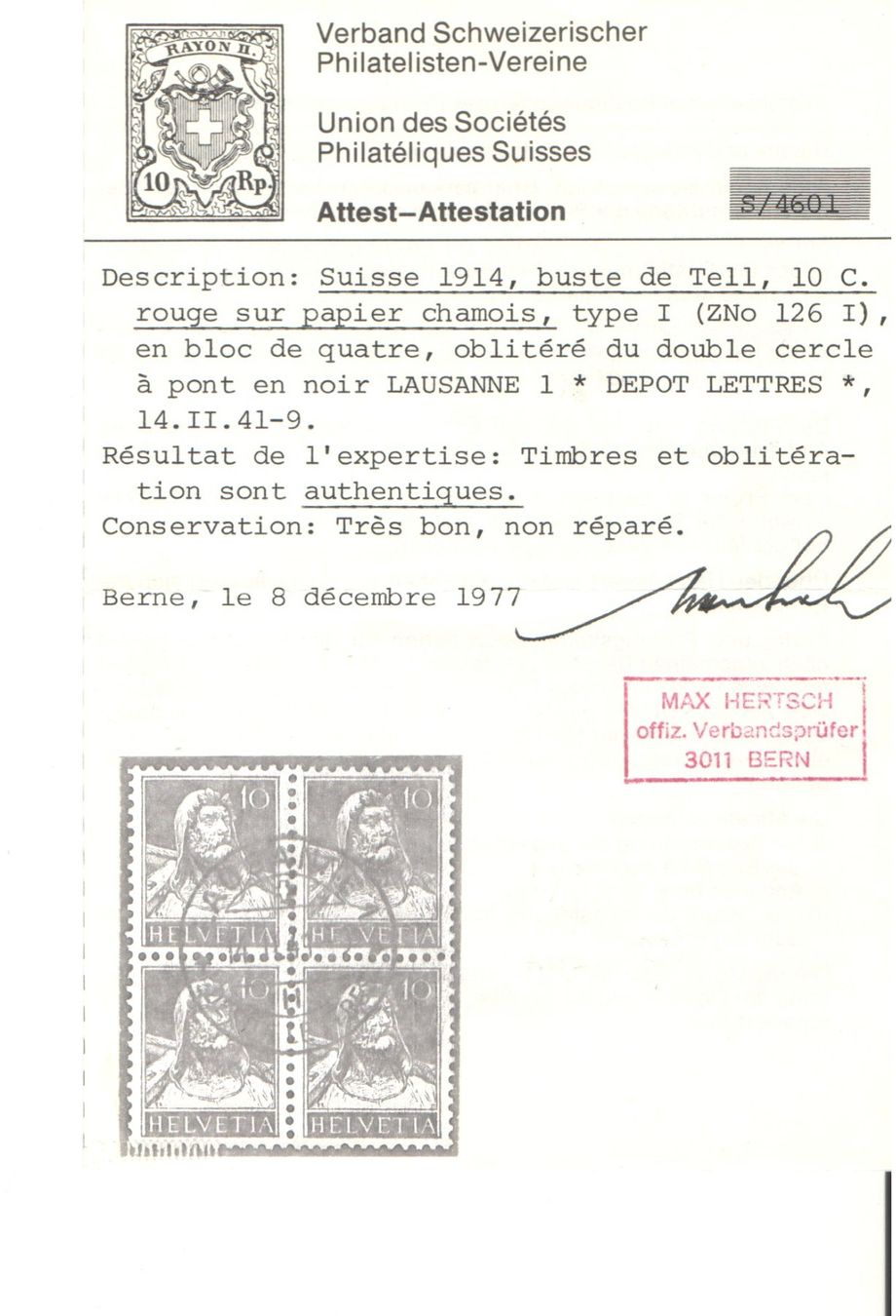 Tutti i francobolli: Tellbrustbild – Usato da Echichens venduto da mullerch 1