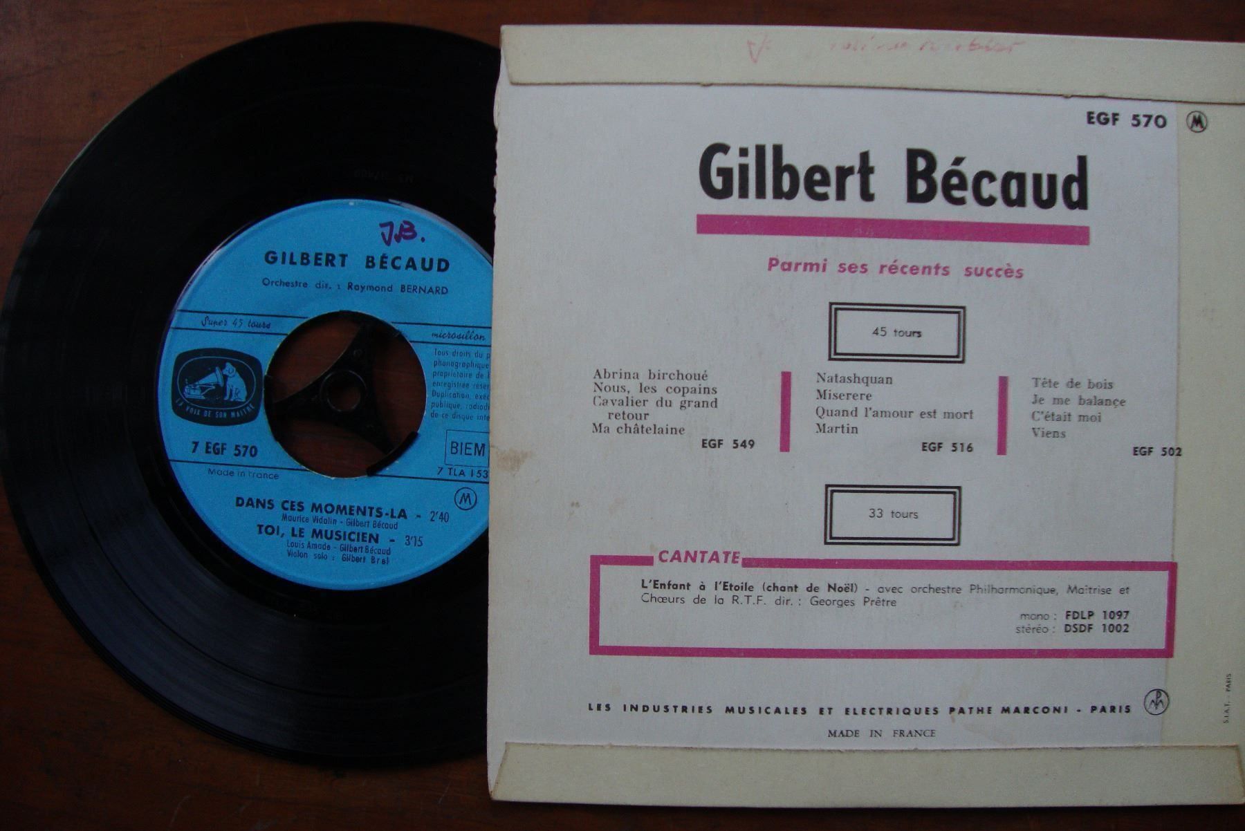 Dischi in vinile: GILBERT BÉCAUD - ET MAINTENANT etc EP – Usato da Bern venduto da Uli_10_11 1