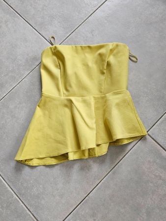 Top bustier Zara jaune taille S élégant été chic