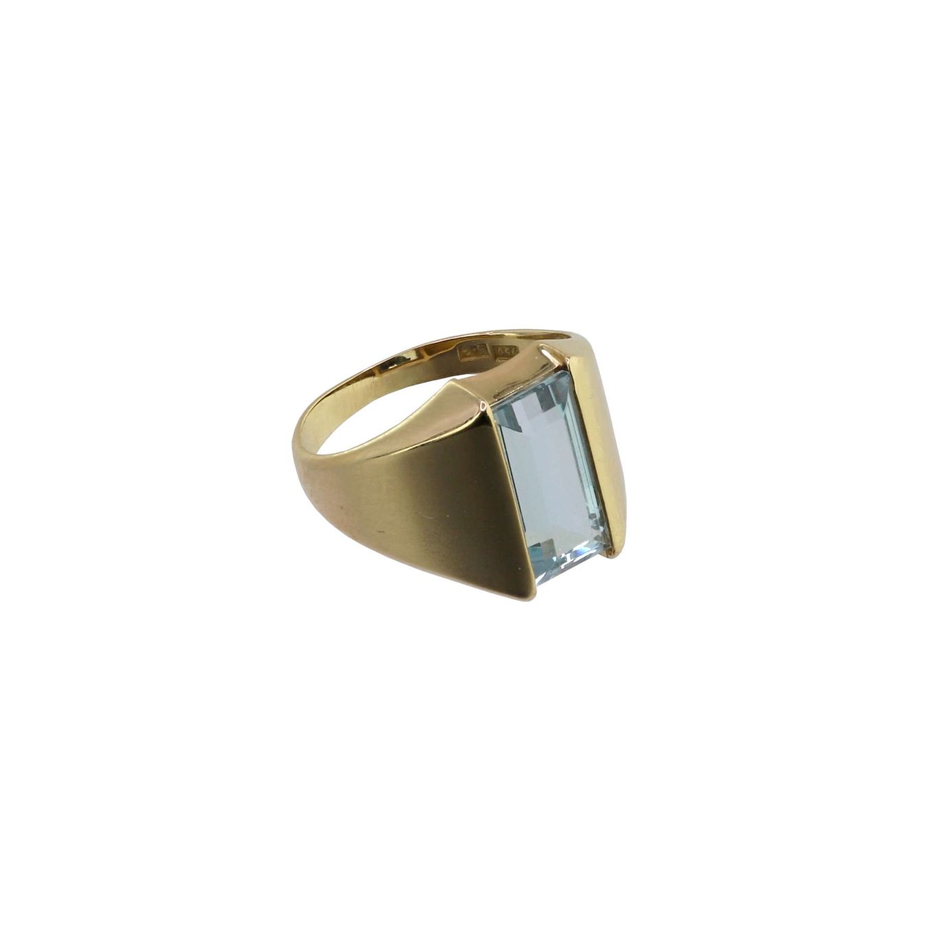 Anelli: Aquamarin Ring, aus den 1940er Jahren – Usato da Zürich venduto da Vintage-Jewellery