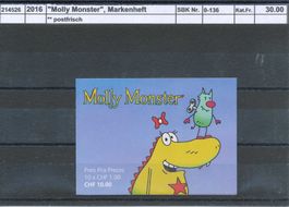 2016 "Molly Monster", Markenheftchen, ** postfrisch
