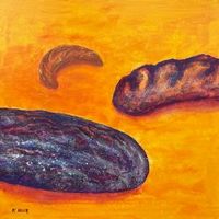 Kunstbild "Dunkle Brote und Gipfeli"