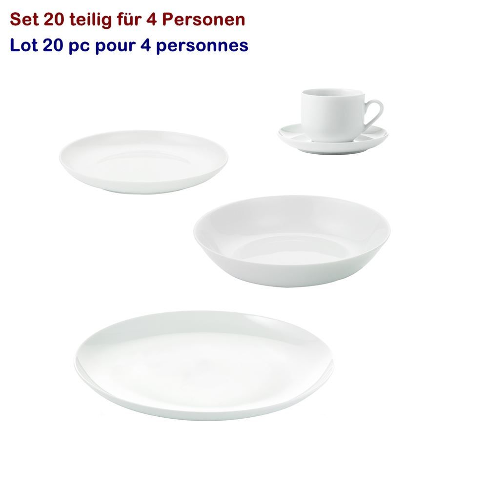 Set di piatti: Geschirrset 20 tlg "atelier super white" – Nuovo e nell'imballaggio originale da Wettingen venduto da kochshop 1