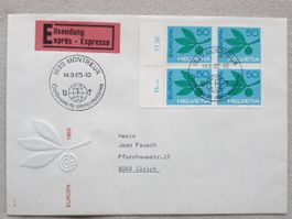 (531) ET-Brief von 1965 mit 4er Block