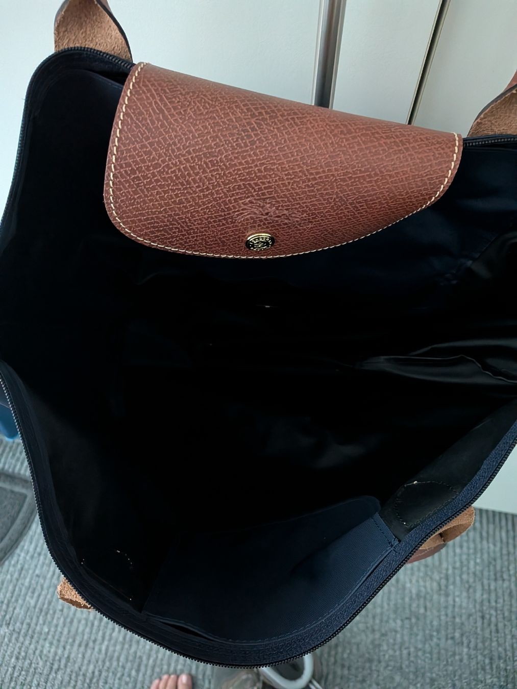 Longchamp Borse: Longchamp Le pliage Marine Grösse L – Usato da Sempach venduto da Scorch 2