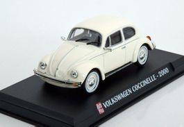 VW Käfer / Coccinelle 2000 weiss / schwarz     1:43 von Auto