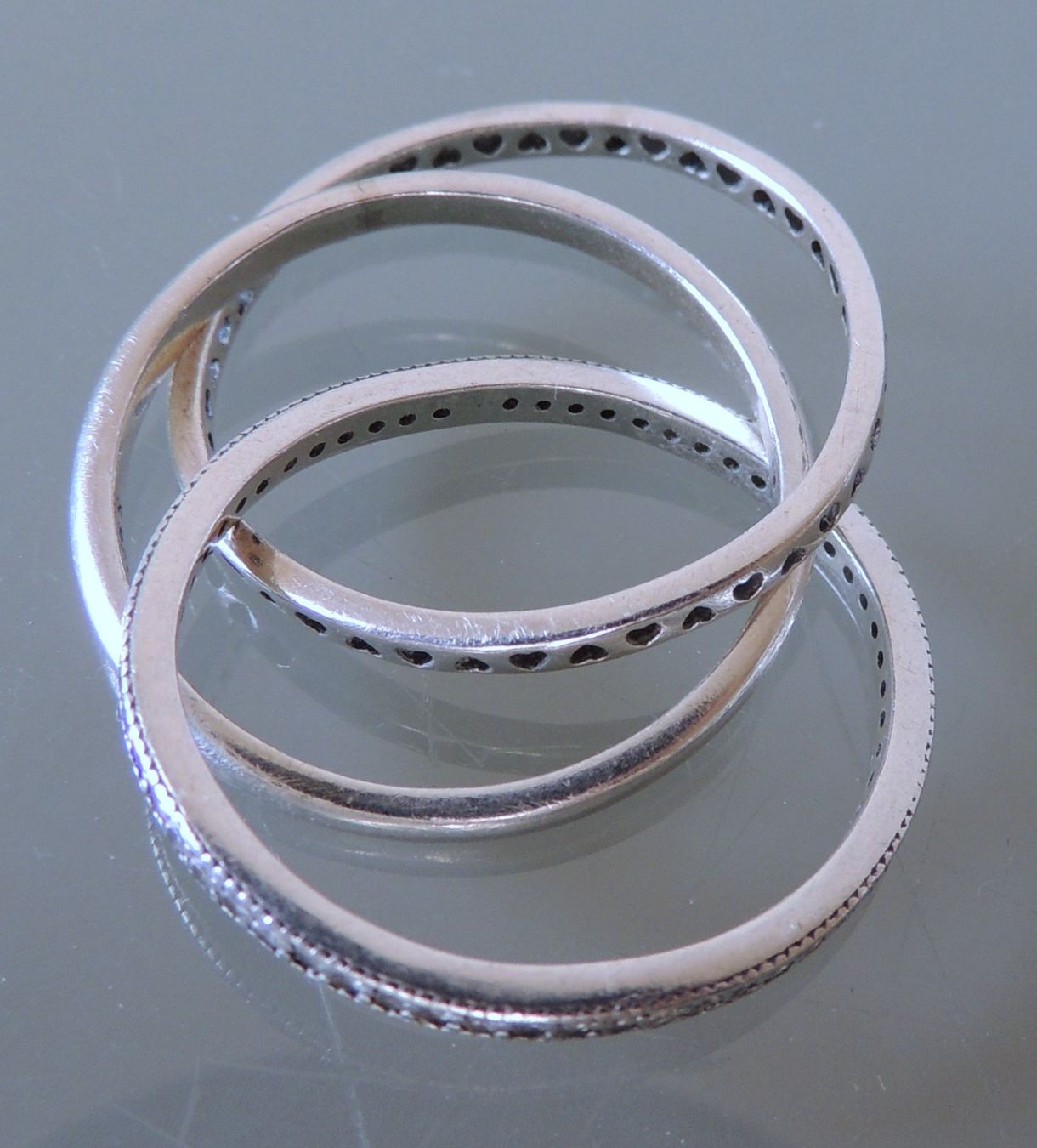 Anelli: Silber 925 Triple Fingerring Gr. 59 – Usato da Waldenburg venduto da schaller707 2