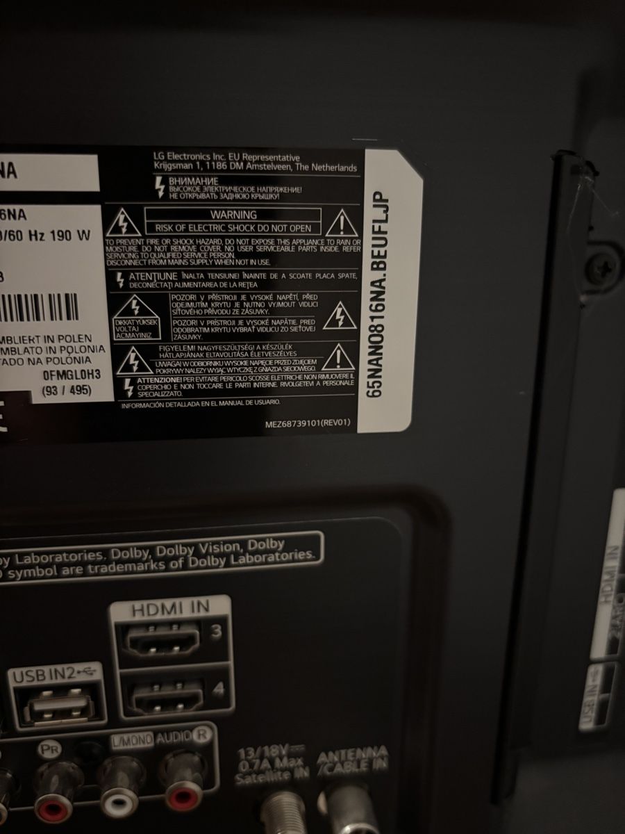 LG Televisori: LG 65 Nano 816NA – Usato da Wil SG venduto da jessejames 1
