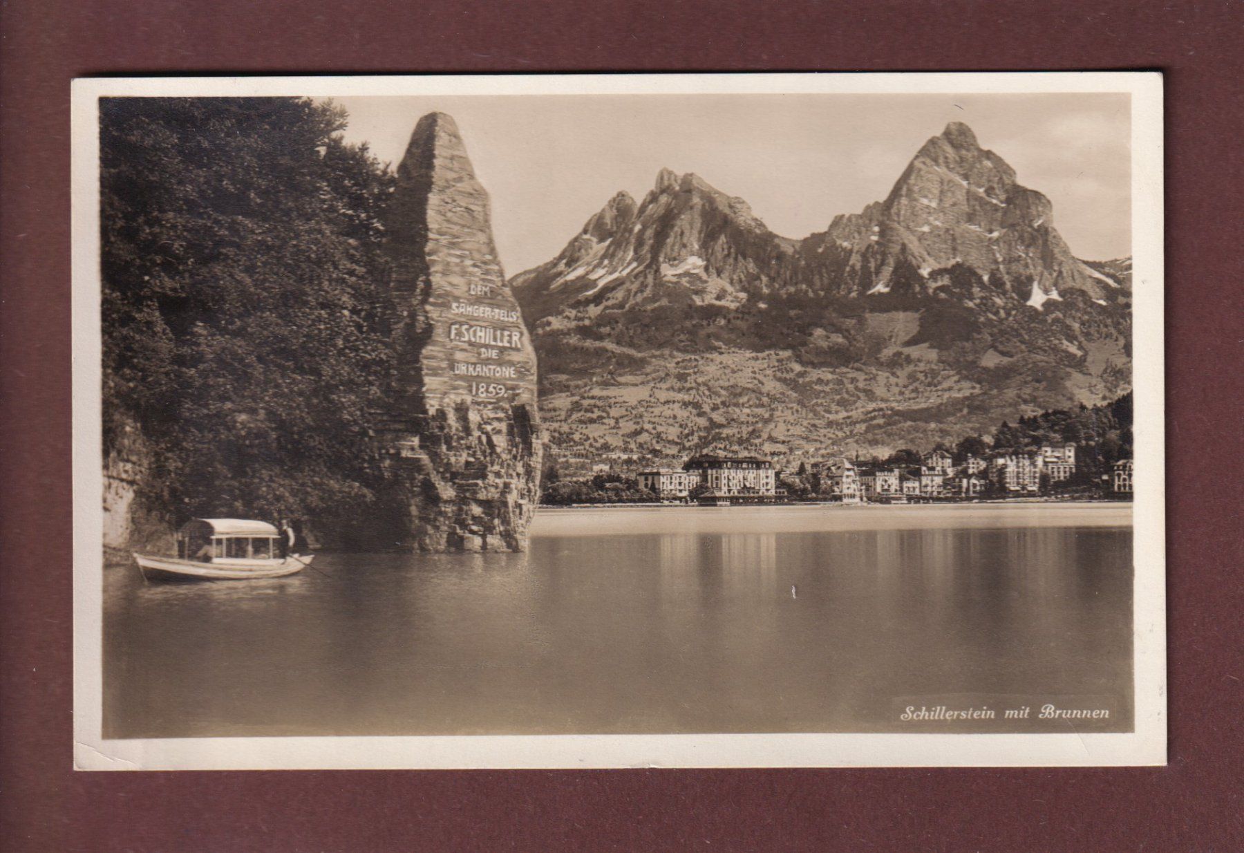 Cartoline postali: SCHILLERSTEIN mit Brunnen - 1931 – Usato da Pully venduto da nicecards