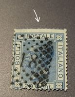 Italien 1867 briefmarke abart dezentriert