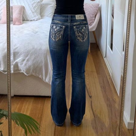 Miss Me Vintage Miss Me Flared Jeans Blue