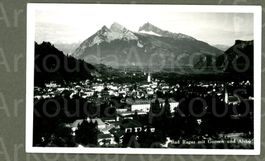 AK sw Bad Ragaz SG mit Gonzen und Alvier ≈ 1934