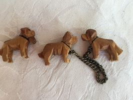 Antike Mini Brienzer Hunde 