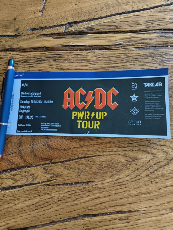AC/DC Ticket Zürich (Gebraucht) in für CHF 206.35 – mit Lieferung auf ...