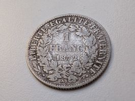 🇫🇷 France 1 Franc 1872 Silver