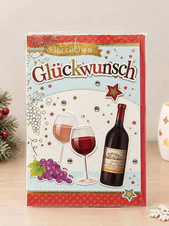 Cartoline: Geburtstagskarte mit Weinflasche – Nuovo e nell'imballaggio originale da Schaffhausen venduto da tut_85dq