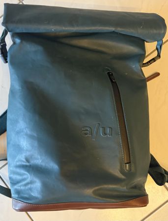 Rucksack a/u Leder dunkelgrün guter Zustand