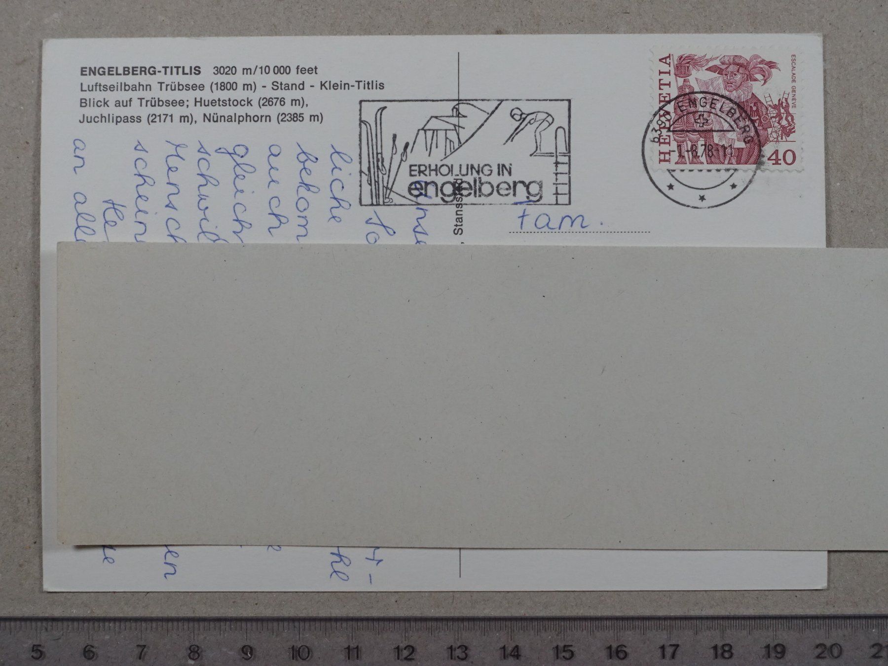 Cartoline postali: Engelberg, Titlis, 1978, Luftseilbahn – Usato da Lenzburg venduto da fh1 1