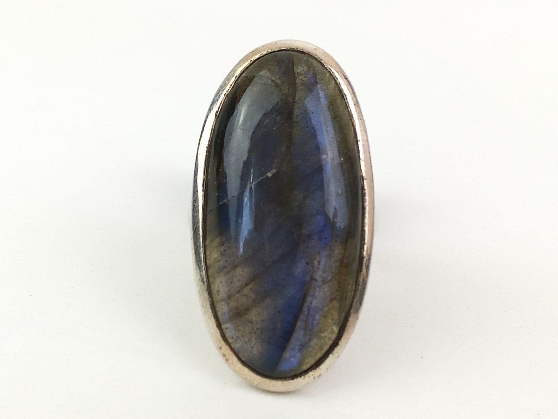 Anelli: Silberner Ring mit grossem blauen Stein – Usato da Pratteln venduto da Restwert_Pratteln