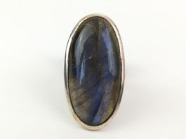 Silberner Ring mit grossem blauen Stein