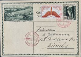 Schweiz Zeppelinpost 1930 LZ 127 Landungsfahrt Ansichtskarte