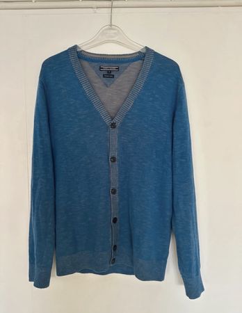 Strickjacke Herren Tommy Hilfiger blau Grösse M Baumwolle