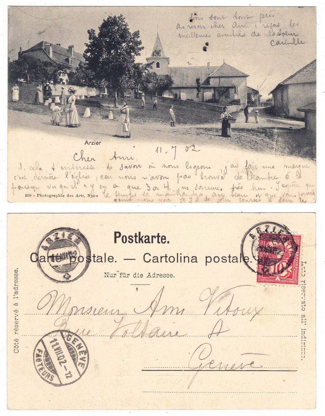 Cartoline postali: Arzier – Usato da La Tour-de-Peilz venduto da amjust